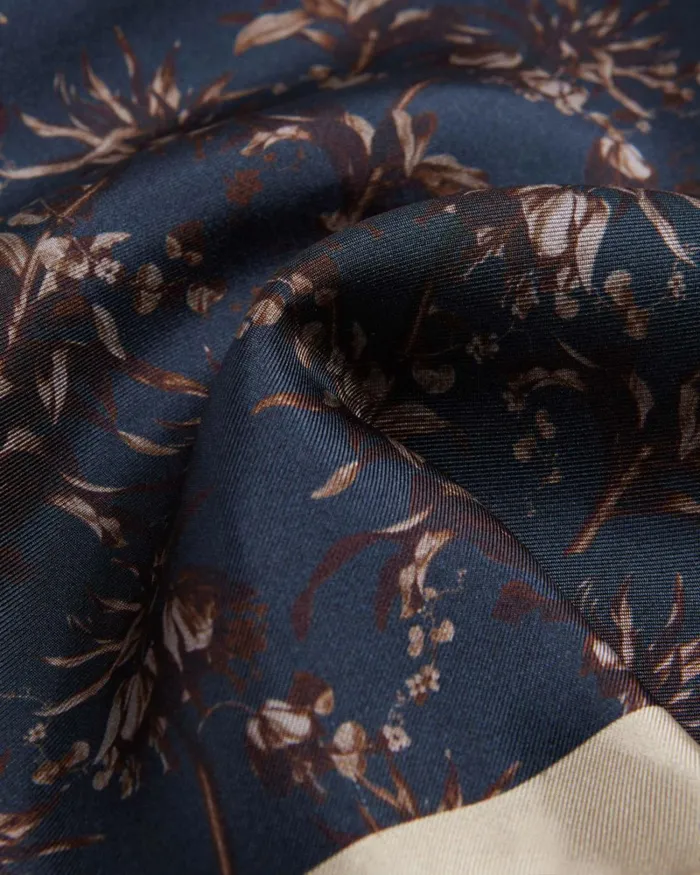 Silk Floral Pocket Square Navy Men Ted Baker Ties and Bow Ties