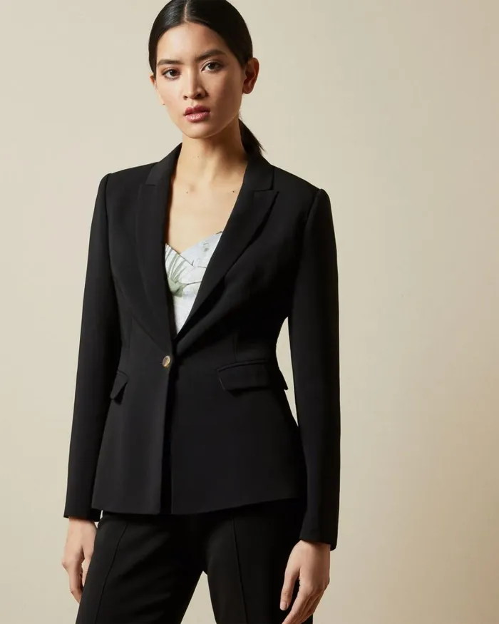 Single Breasted Blazer Jacket Black Women Ted Baker Clothing Single Breasted Blazer Jacket Black Women Ted Baker Clothing