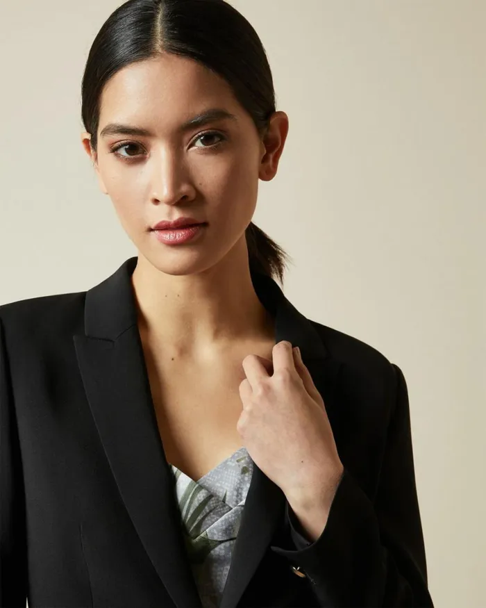 Single Breasted Blazer Jacket Black Women Ted Baker Clothing Single Breasted Blazer Jacket Black Women Ted Baker Clothing