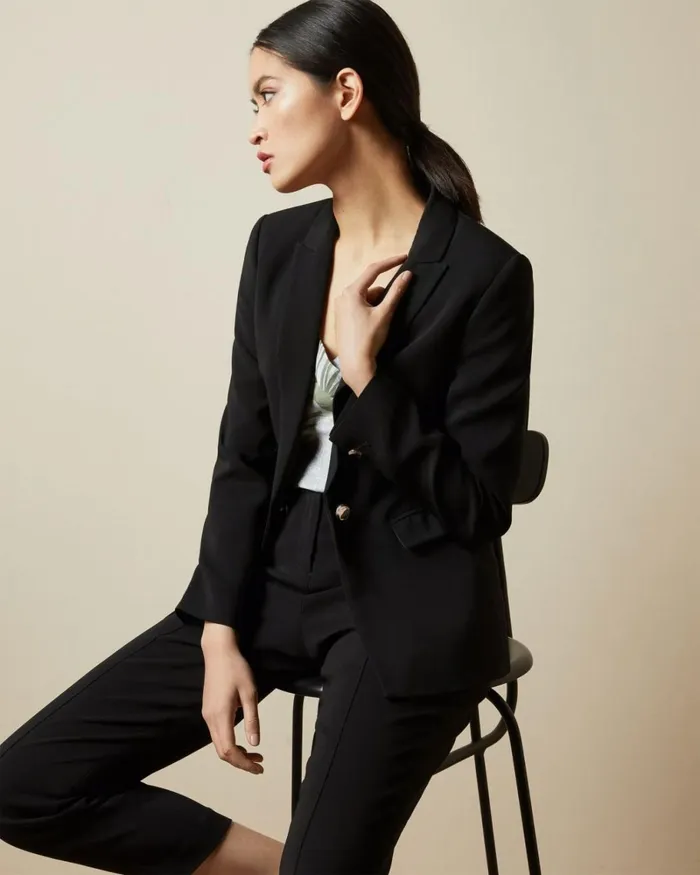 Single Breasted Blazer Jacket Black Women Ted Baker Clothing Single Breasted Blazer Jacket Black Women Ted Baker Clothing