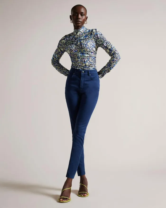 Skinny Fit Sateen Jeans Dark Blue Women Ted Baker Clothing Skinny Fit Sateen Jeans Dark Blue Women Ted Baker Clothing