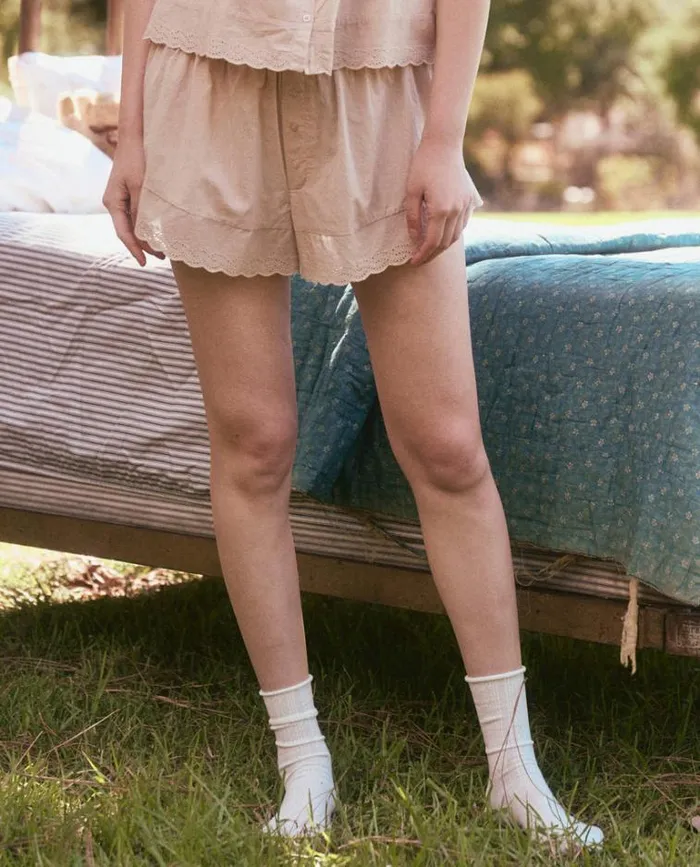 Sleep Bottoms Women039s The Great The Eyelet Tap Short Soft Rosette