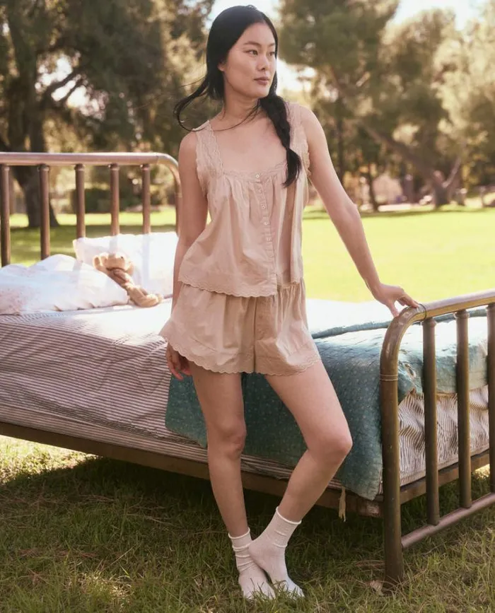 Sleep Bottoms Women039s The Great The Eyelet Tap Short Soft Rosette