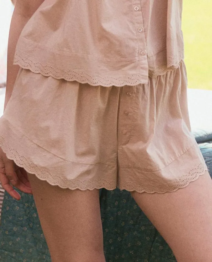 Sleep Bottoms Women039s The Great The Eyelet Tap Short Soft Rosette