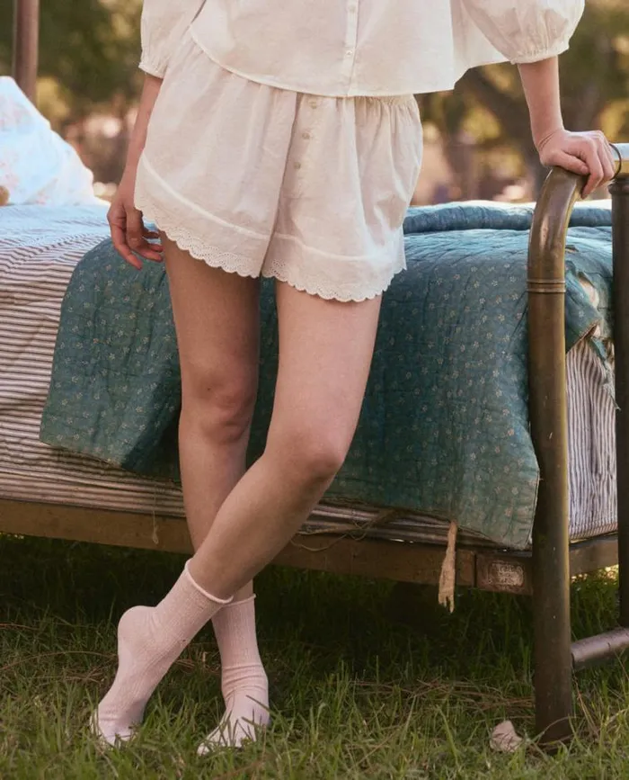 Sleep Bottoms Women039s The Great The Eyelet Tap Short True White