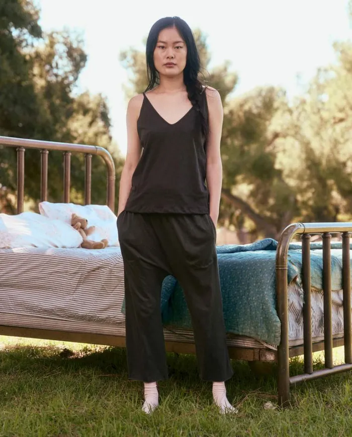 Sleep Bottoms Women039s The Great The Lounge Crop Washed Black