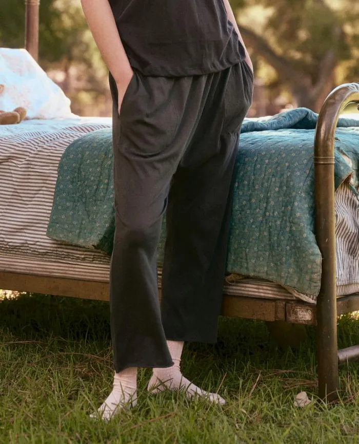 Sleep Bottoms Women039s The Great The Lounge Crop Washed Black