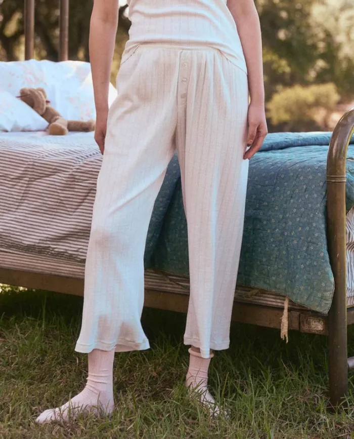 Sleep Bottoms Women039s The Great The Pointelle Easy Button Sleep Pant White