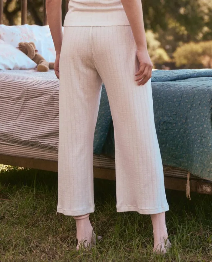 Sleep Bottoms Women039s The Great The Pointelle Easy Button Sleep Pant White