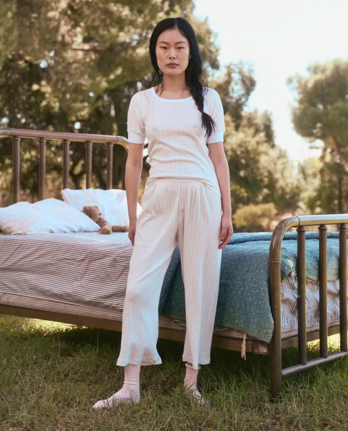 Sleep Bottoms Women039s The Great The Pointelle Easy Button Sleep Pant White