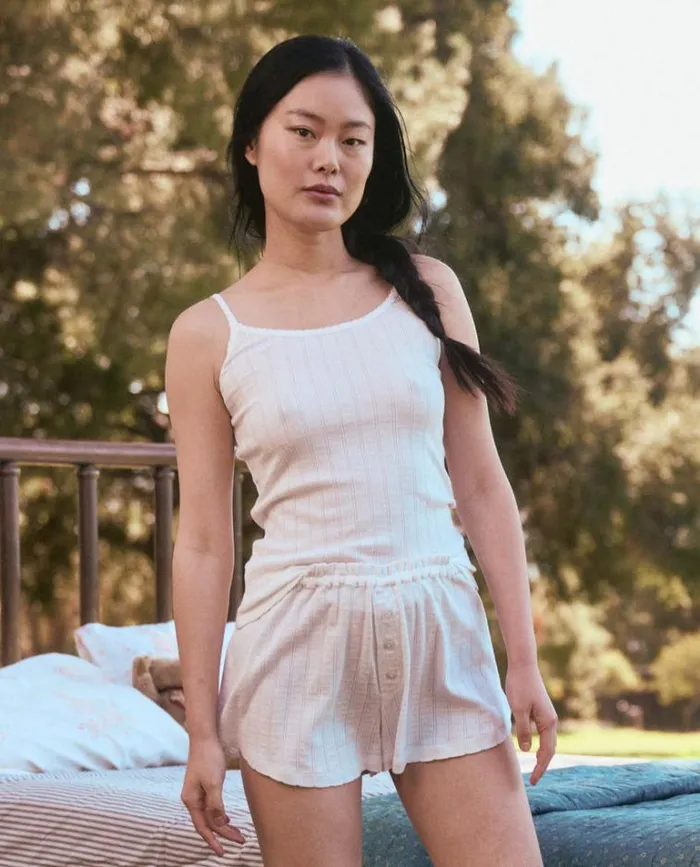 Sleep Bottoms Women039s The Great The Pointelle Tap Short White