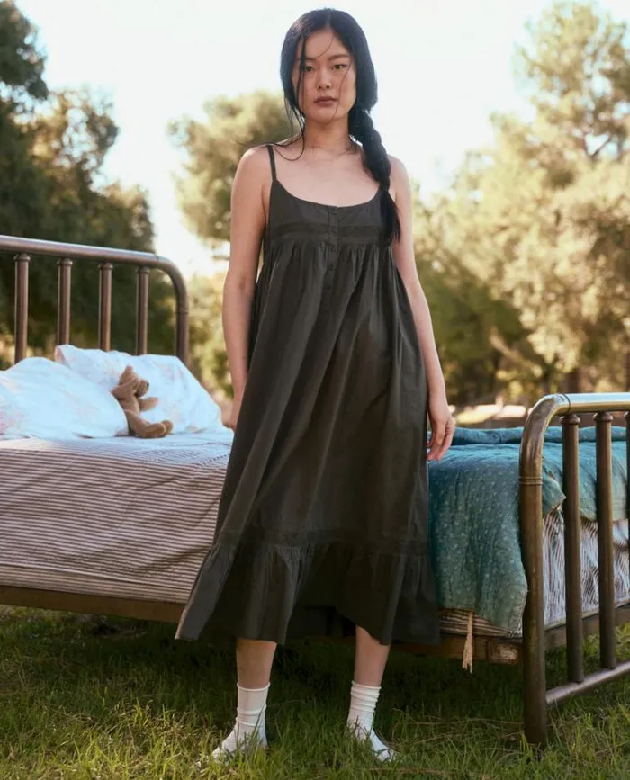 Sleep Dresses Women039s The Great The Eyelet Ruffle Tank Night Dress Black Sleep Dresses Women039s The Great The Eyelet Ruffle Tank Night Dress Black