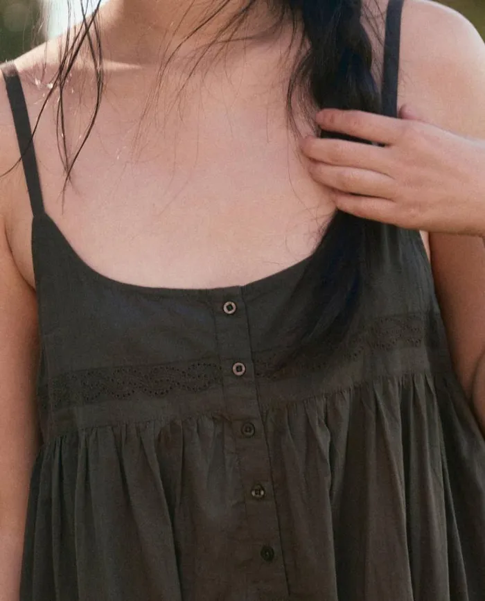Sleep Dresses Women039s The Great The Eyelet Ruffle Tank Night Dress Black