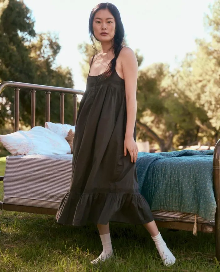 Sleep Dresses Women039s The Great The Eyelet Ruffle Tank Night Dress Black