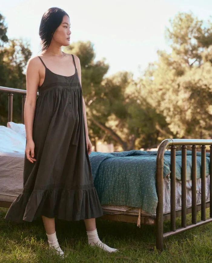 Sleep Dresses Women039s The Great The Eyelet Ruffle Tank Night Dress Black