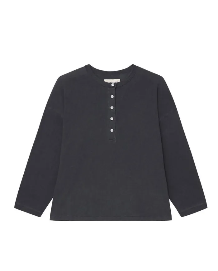 Sleep Tops Women039s The Great The Crop Sleep Henley Washed Black