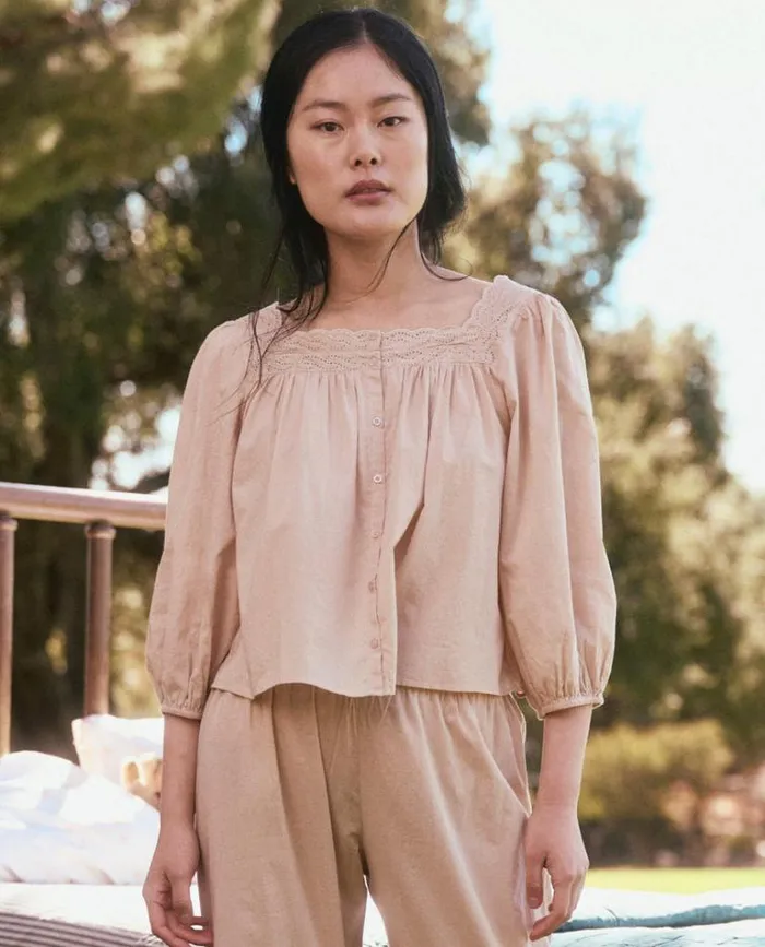 Sleep Tops Women039s The Great The Eyelet Button Sleep Top Soft Rosette