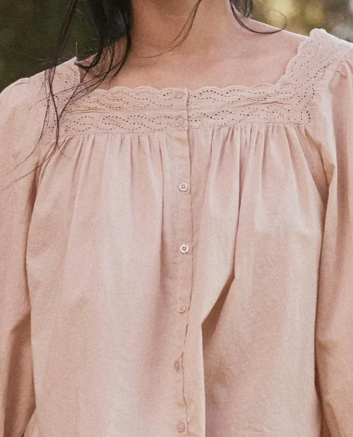 Sleep Tops Women039s The Great The Eyelet Button Sleep Top Soft Rosette