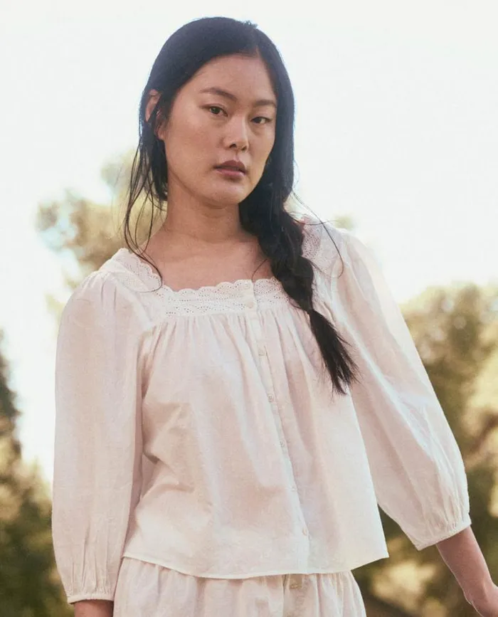 Sleep Tops Women039s The Great The Eyelet Button Sleep Top True White