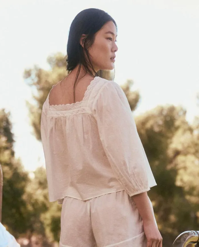 Sleep Tops Women039s The Great The Eyelet Button Sleep Top True White