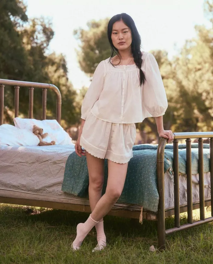 Sleep Tops Women039s The Great The Eyelet Button Sleep Top True White