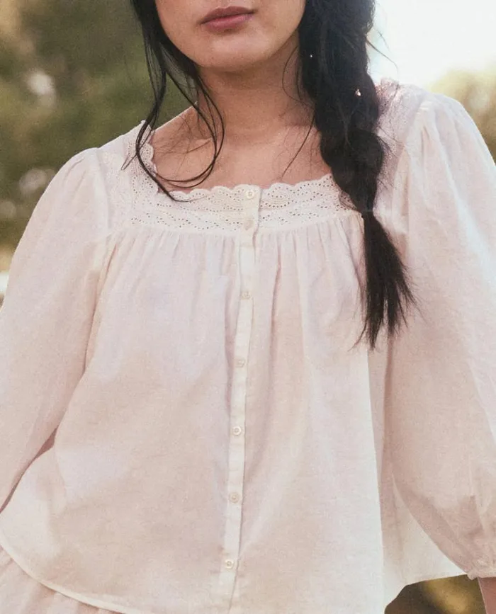 Sleep Tops Women039s The Great The Eyelet Button Sleep Top True White