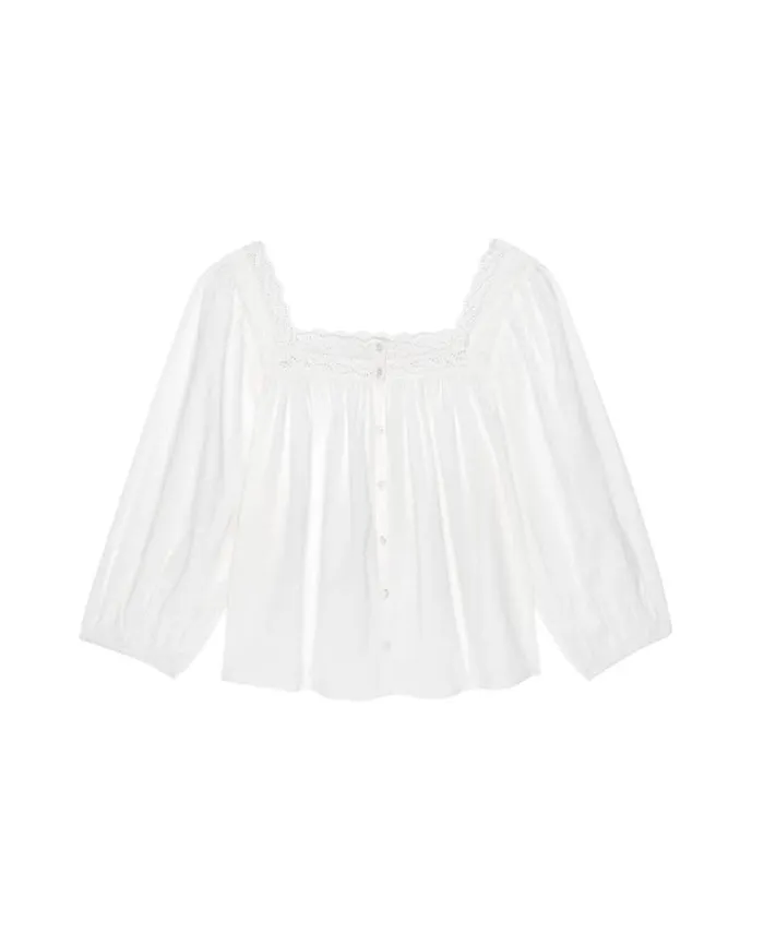 Sleep Tops Women039s The Great The Eyelet Button Sleep Top True White