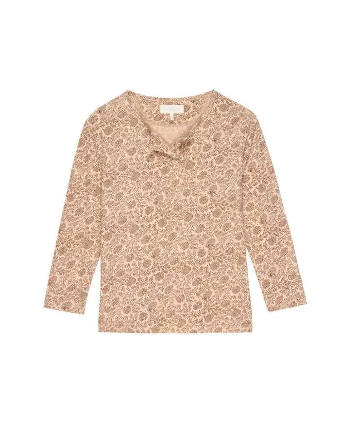 Sleep Tops Women039s The Great The Sleep Henley Pink Clay Feather Grass