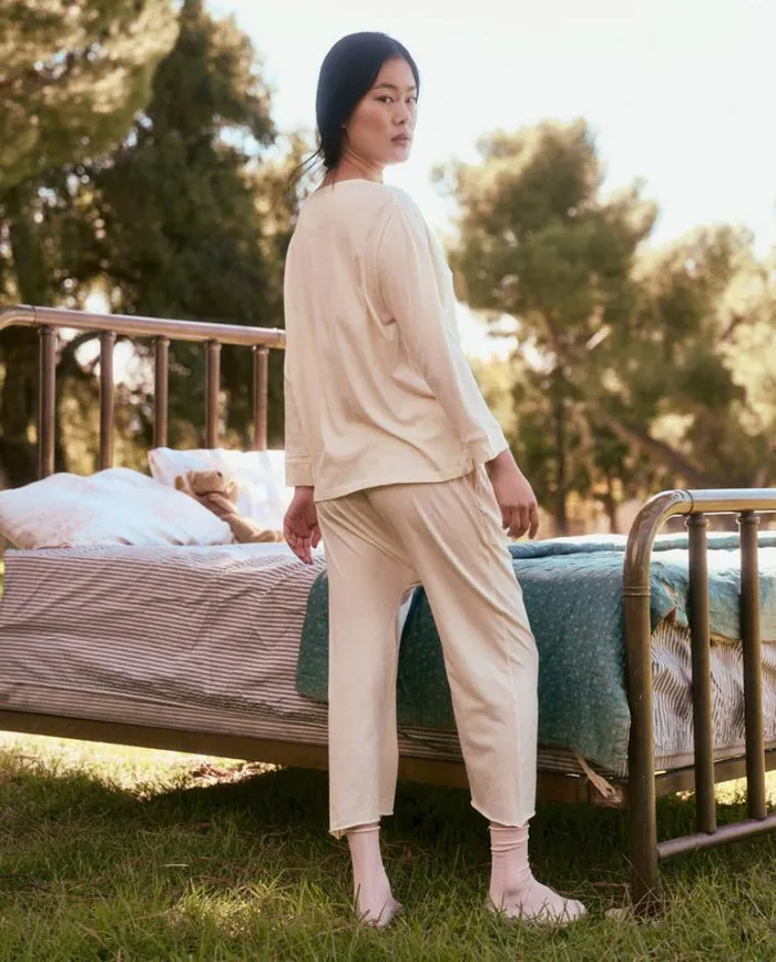 Sleep Tops Women039s The Great The Sleep Henley Washed White
