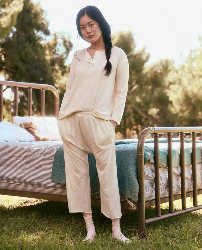 Sleep Tops Women039s The Great The Sleep Henley Washed White