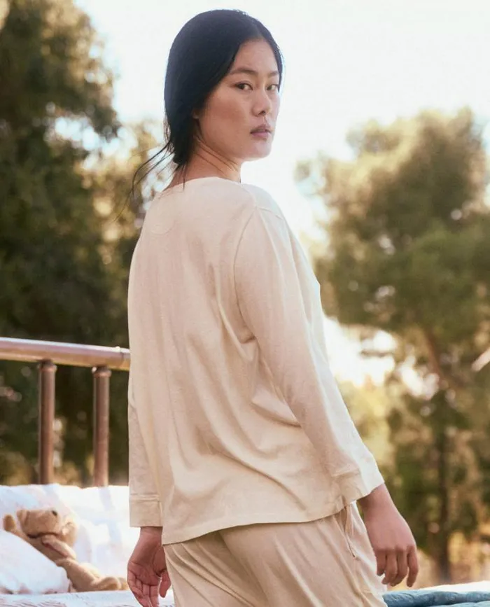 Sleep Tops Women039s The Great The Sleep Henley Washed White