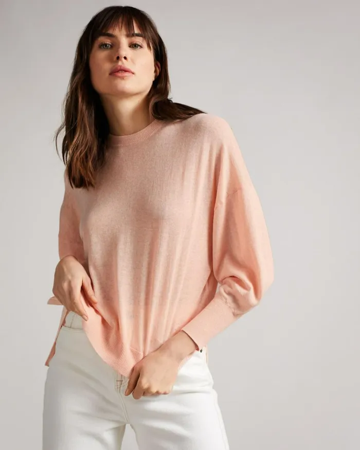 Sleeve Detailed Jumper Pink Women Ted Baker Sweaters Sleeve Detailed Jumper Pink Women Ted Baker Sweaters