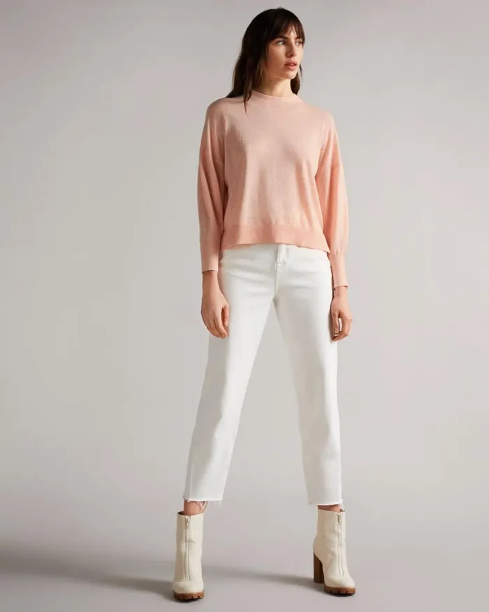 Sleeve Detailed Jumper Pink Women Ted Baker Sweaters Sleeve Detailed Jumper Pink Women Ted Baker Sweaters
