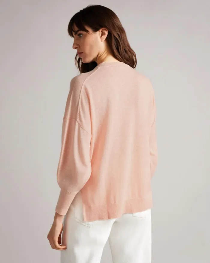 Sleeve Detailed Jumper Pink Women Ted Baker Sweaters Sleeve Detailed Jumper Pink Women Ted Baker Sweaters