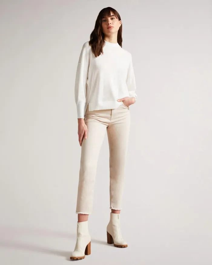 Sleeve Detailed Jumper White Women Ted Baker Sweaters Sleeve Detailed Jumper White Women Ted Baker Sweaters