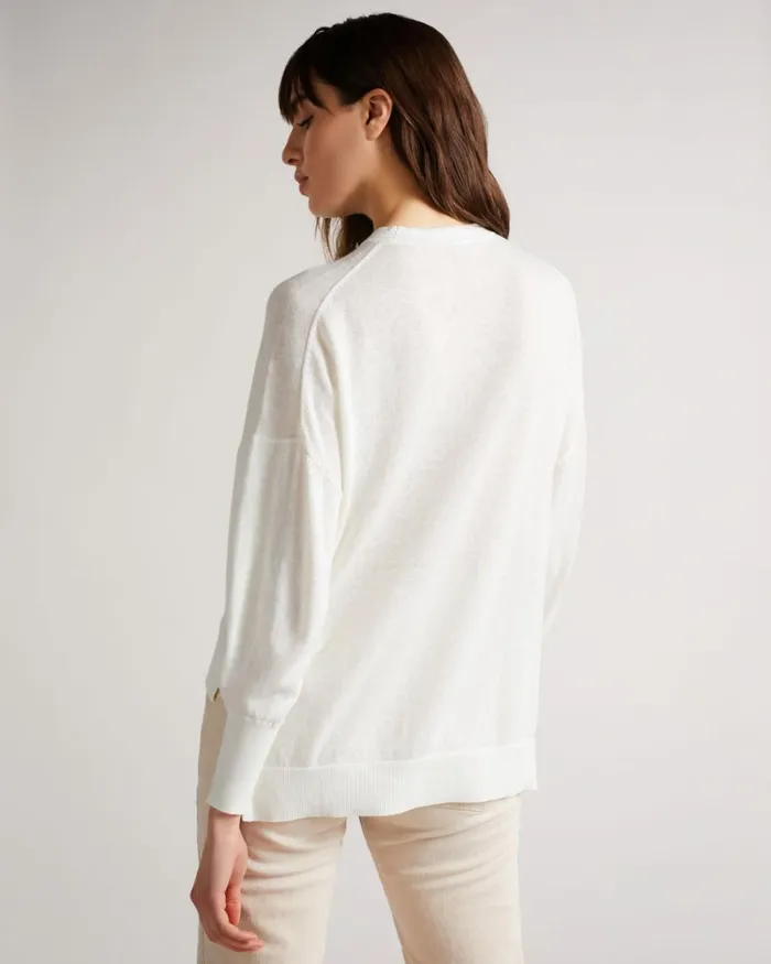 Sleeve Detailed Jumper White Women Ted Baker Sweaters Sleeve Detailed Jumper White Women Ted Baker Sweaters