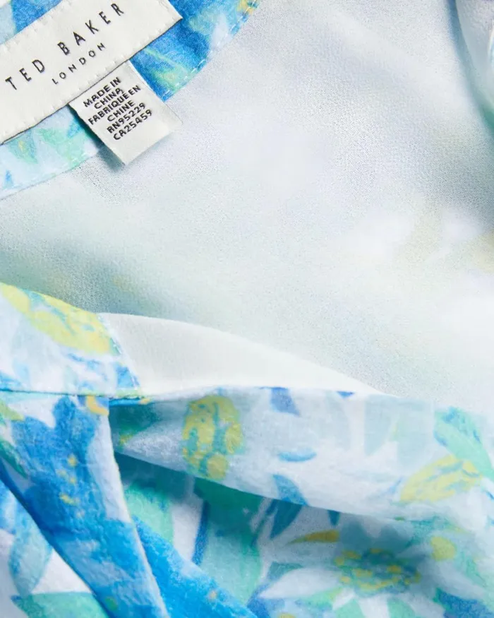 Sleeveless Floral Top With Tie Detail White Women Ted Baker Clothing