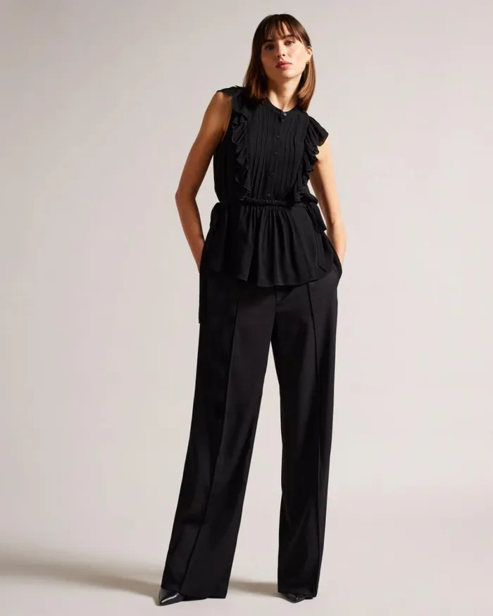 Sleeveless Frilled Top Black Women Ted Baker Clothing Sleeveless Frilled Top Black Women Ted Baker Clothing