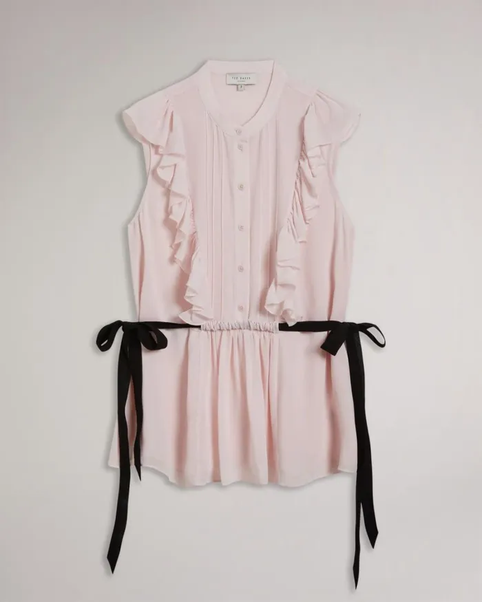 Sleeveless Frilled Top Light Nude Women Ted Baker Clothing