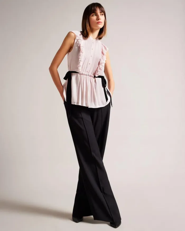 Sleeveless Frilled Top Light Nude Women Ted Baker Clothing Sleeveless Frilled Top Light Nude Women Ted Baker Clothing