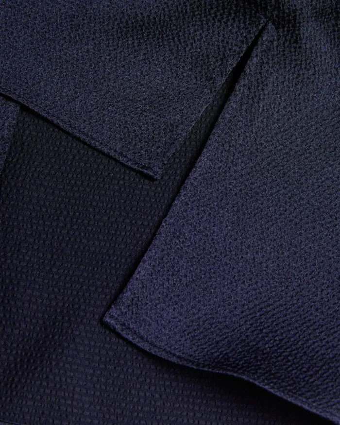 Sleeveless Hammered Satin Top Navy Women Ted Baker Clothing
