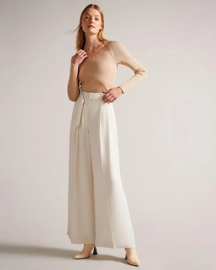 Slim Fit Crossover Knit Top Dusky Pink Women Ted Baker Clothing