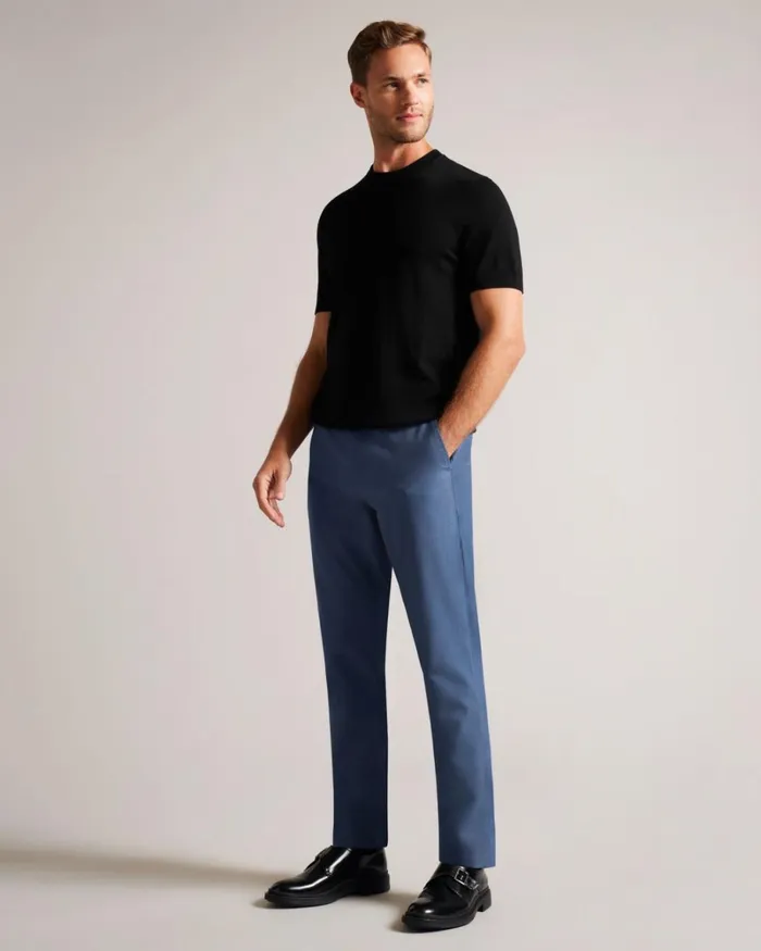 Slim Fit Dogtooth Trousers Navy Men Ted Baker Clothing Slim Fit Dogtooth Trousers Navy Men Ted Baker Clothing