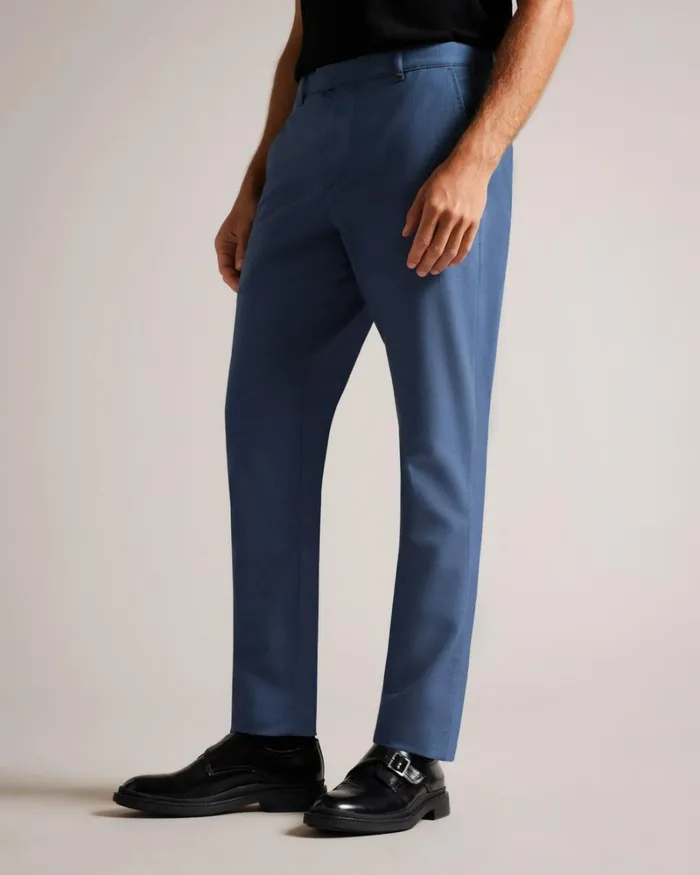 Slim Fit Dogtooth Trousers Navy Men Ted Baker Clothing Slim Fit Dogtooth Trousers Navy Men Ted Baker Clothing
