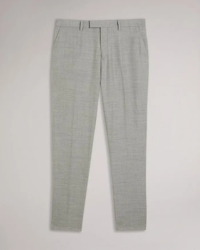 Slim Fit Herringbone Trousers Gray Men Ted Baker Clothing