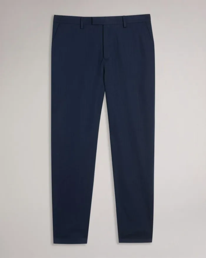 Slim Fit Herringbone Trousers Navy Men Ted Baker Clothing