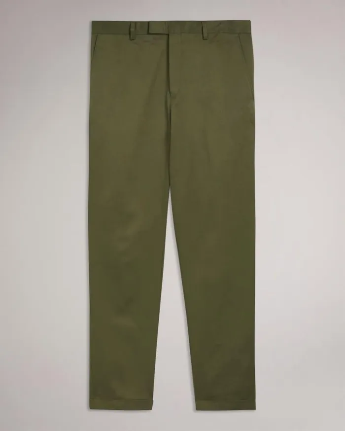 Slim Fit Twill Trousers Dark Green Men Ted Baker Clothing