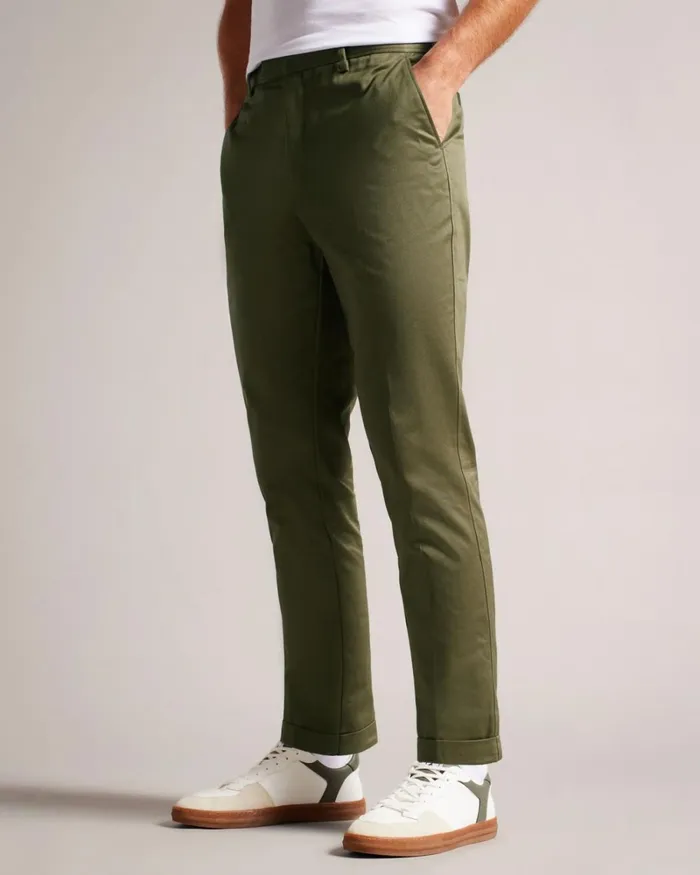 Slim Fit Twill Trousers Dark Green Men Ted Baker Clothing Slim Fit Twill Trousers Dark Green Men Ted Baker Clothing
