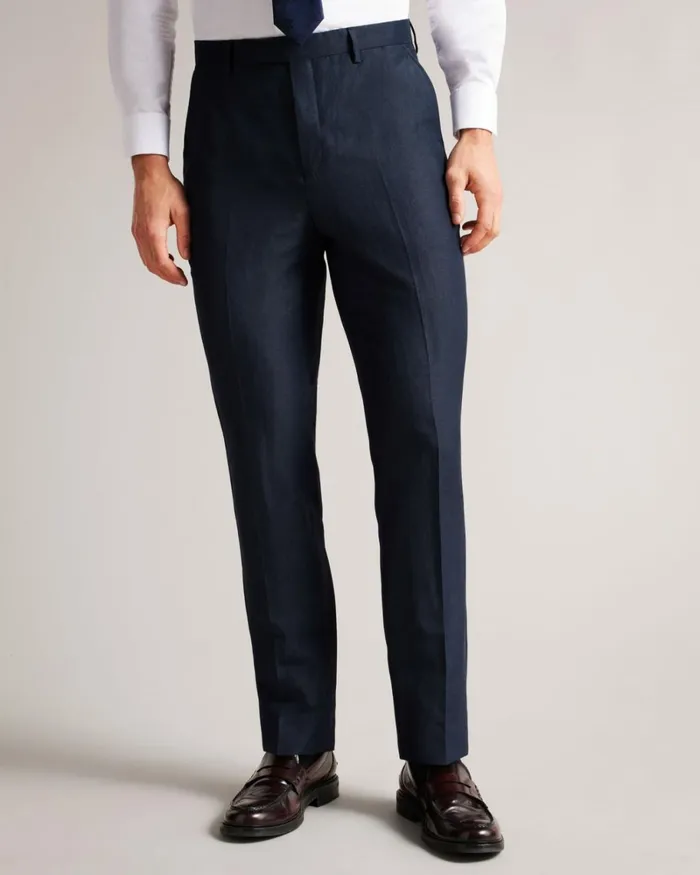 Slim Fit Wool Linen Trousers Navy Men Ted Baker Clothing Slim Fit Wool Linen Trousers Navy Men Ted Baker Clothing
