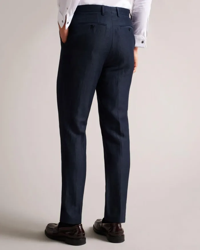 Slim Fit Wool Linen Trousers Navy Men Ted Baker Clothing Slim Fit Wool Linen Trousers Navy Men Ted Baker Clothing